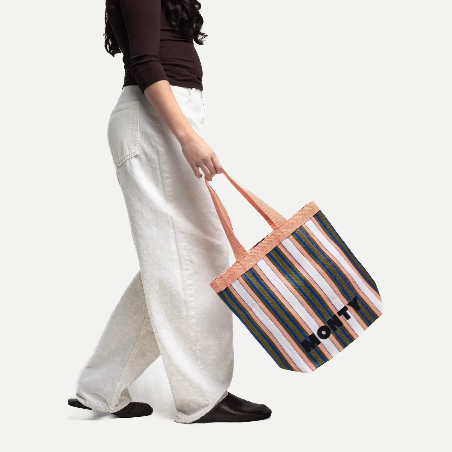 Shopper Recycled Nylon - Peach Frost & Khaki - Image 3